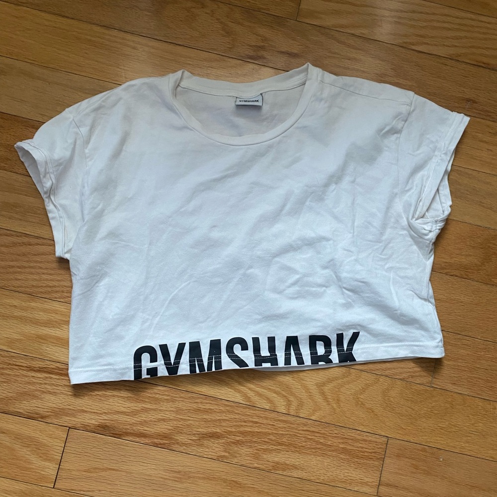 Gymshark Fraction Crop Top White